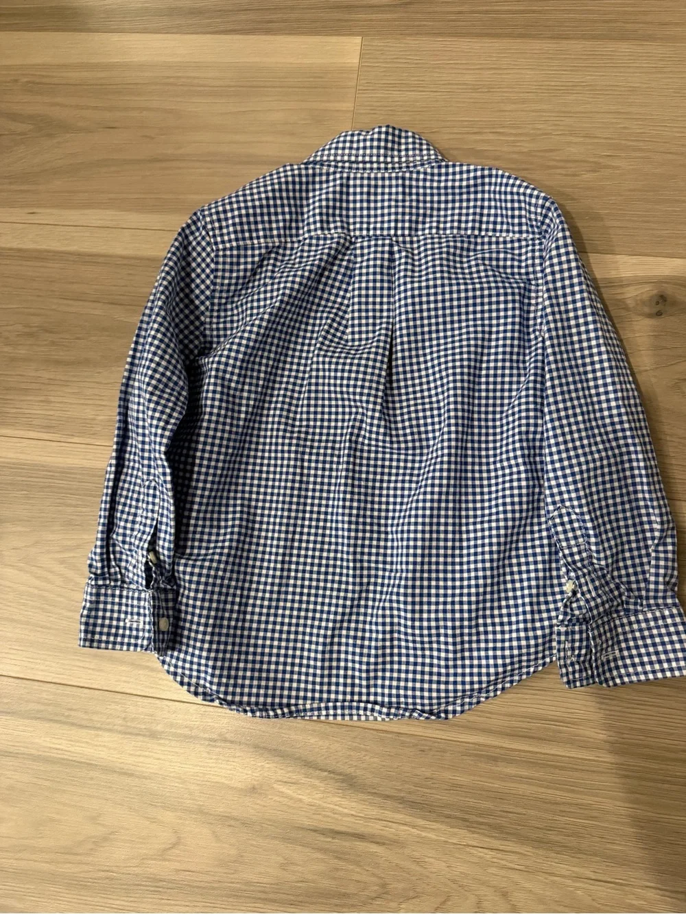 Ralph Lauren Blue and White Gingham Button-Down Shirt